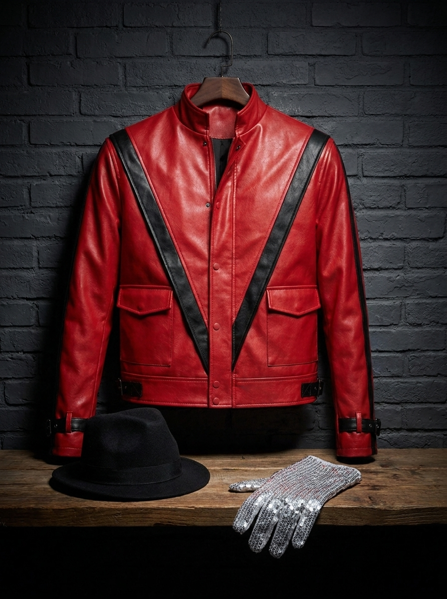 Jacket styled with fedora and glove