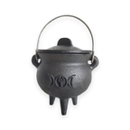 Witch Cauldron with Lid and Handle - white background