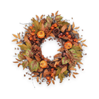 Fall Wreath with pumpkins - white background