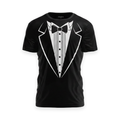 Tuxedo Print Party T-Shirt - white background