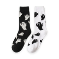 Halloween Ghost Print Socks - white background