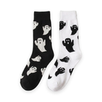 Halloween Ghost Print Socks - white background