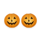 Halloween Paper Pumpkin Lanterns 2 Pack - white background