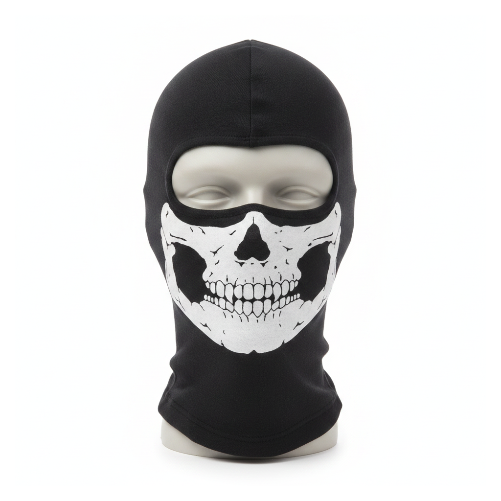 Skull Balaclava Face Mask - white background