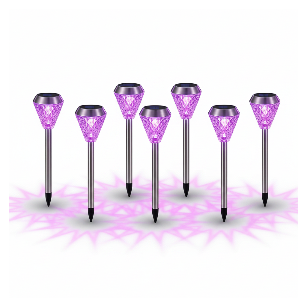 Halloween Solar Pathway Lights Purple - white background