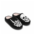 Skeleton Skull Plush Slippers - white background