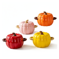 Ceramic Pumpkin Dutch Oven Pot Set - white background
