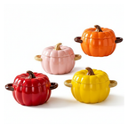 Ceramic Pumpkin Dutch Oven Pot Set - white background