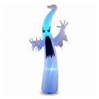 Inflatable red-eye ghost yard decoration on white